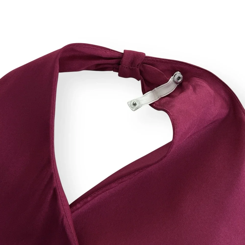 Eileen Fisher Women Med M Hibiscus Red Stretch Silk Charmeuse Sleeveless Top NWT - Picture 10 of 14